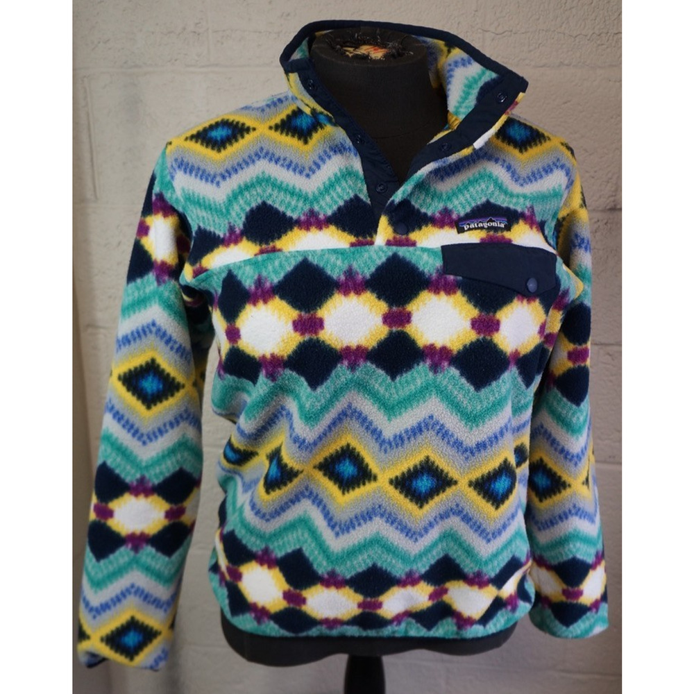 Patagonia Synchilla Snap-T Fleece Pullover Timber Twist Medium Aztec Sweatshirt